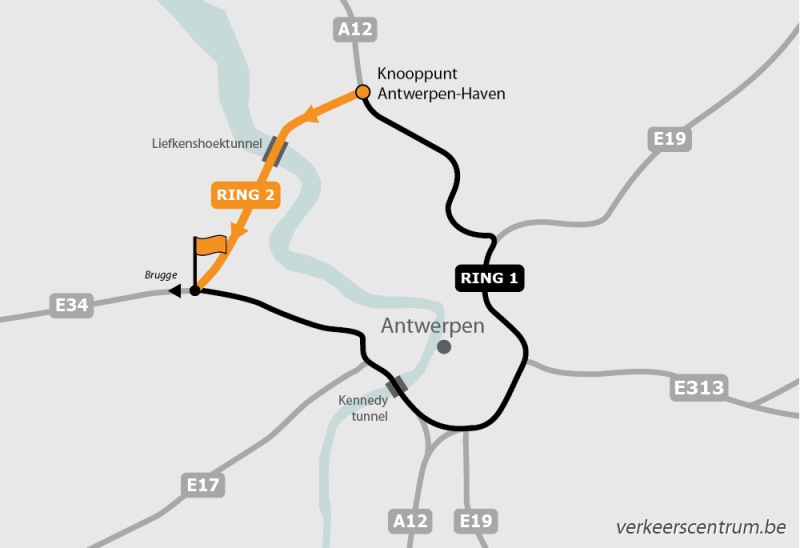 Kaart van de omleiding