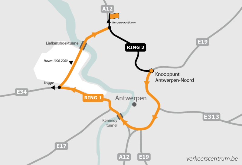 Kaart van de omleiding