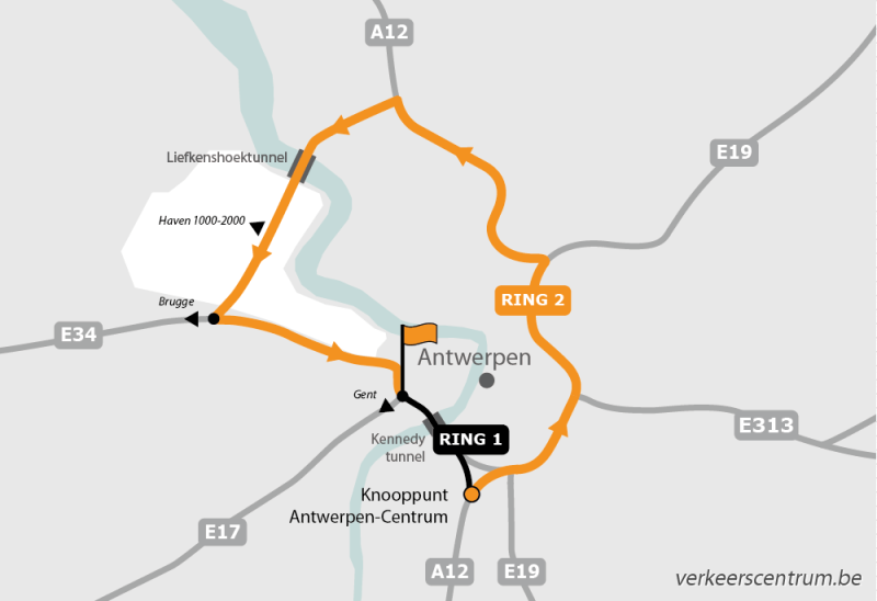 Kaart van de omleiding