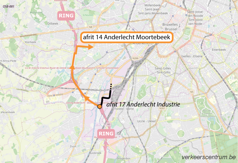 Kaart van de omleiding