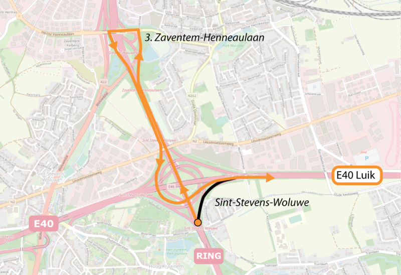Kaart van de omleiding
