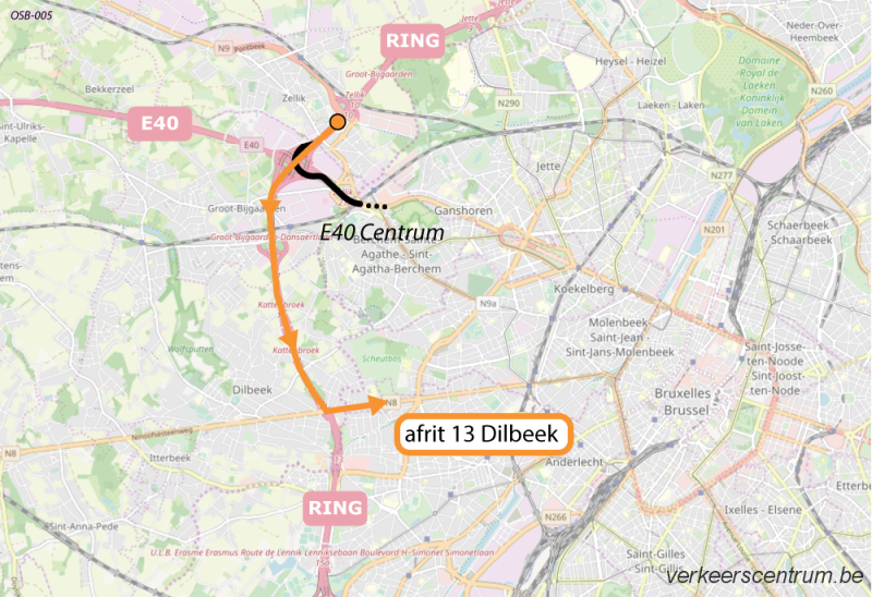 Kaart van de omleiding